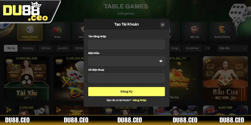 Đăng Ký DU88 - Phá Đảo Thế Giới Game Hay Trong 3 Bước  Cung cấp thông tin